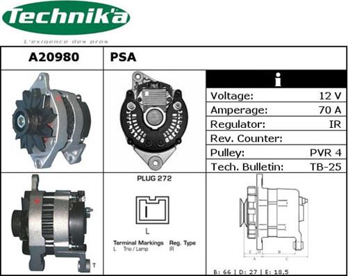 Technika A20980 - Alternator autospares.lv