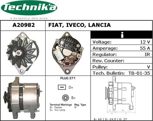 Technika A20982 - Alternator autospares.lv