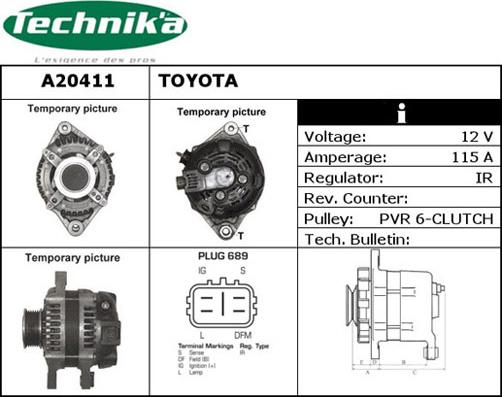 Technika A20411 - Alternator autospares.lv