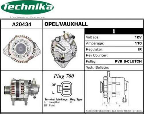 Technika A20434 - Alternator autospares.lv