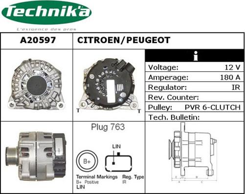 Technika A20597 - Alternator autospares.lv