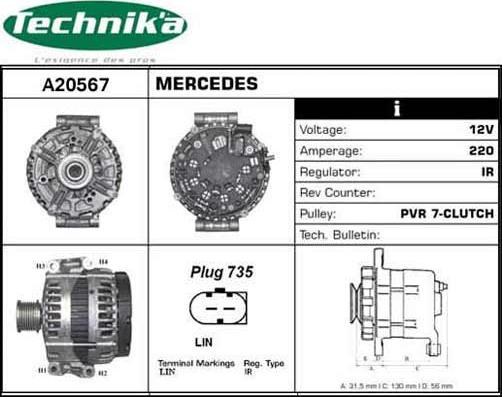 Technika A20567 - Alternator autospares.lv