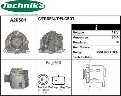 Technika A20581 - Alternator autospares.lv