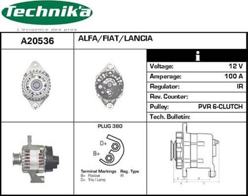 Technika A20536 - Alternator autospares.lv
