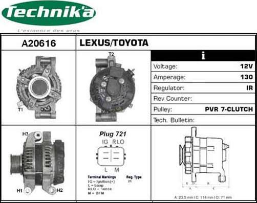 Technika A20616 - Alternator autospares.lv