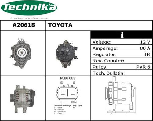 Technika A20618 - Alternator autospares.lv