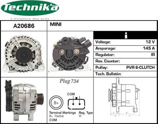 Technika A20686 - Alternator autospares.lv