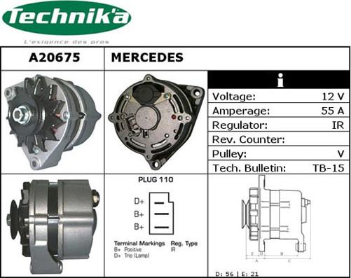 Technika A20675 - Alternator autospares.lv