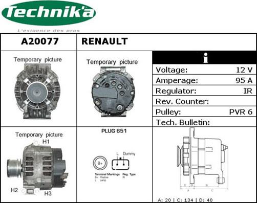 Technika A20077 - Alternator autospares.lv