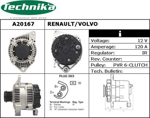 Technika A20167 - Alternator autospares.lv