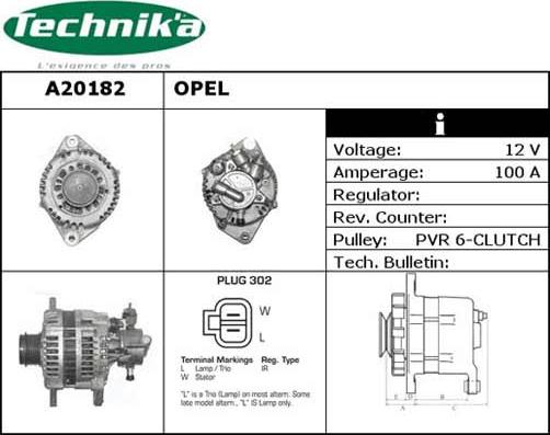 Technika A20182 - Alternator autospares.lv