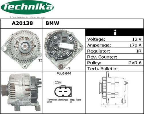 Technika A20138 - Alternator autospares.lv