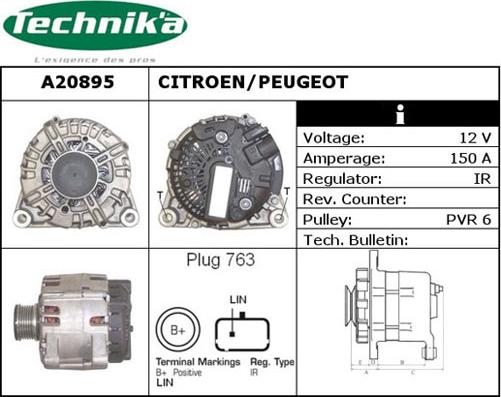 Technika A20895 - Alternator autospares.lv