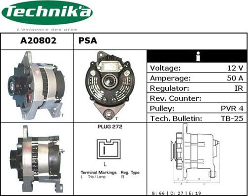 Technika A20802 - Alternator autospares.lv