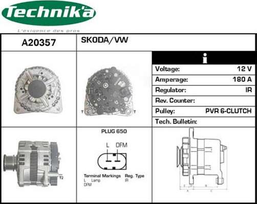 Technika A20357 - Alternator autospares.lv