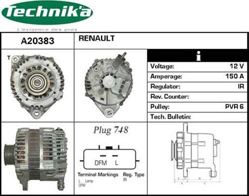 Technika A20383 - Alternator autospares.lv