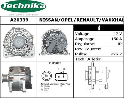 Technika A20339 - Alternator autospares.lv