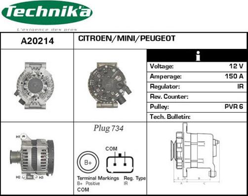 Technika A20214 - Alternator autospares.lv