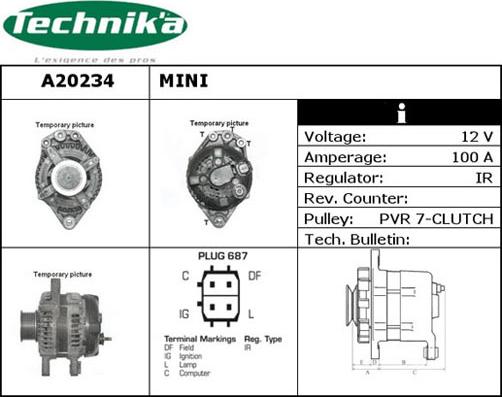 Technika A20234 - Alternator autospares.lv