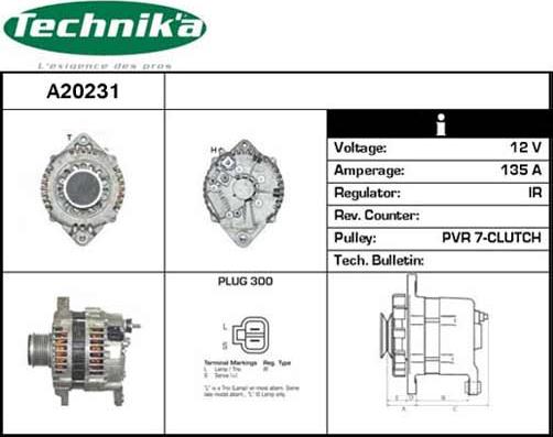 Technika A20231 - Alternator autospares.lv