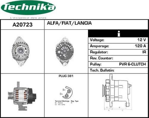 Technika A20723 - Alternator autospares.lv