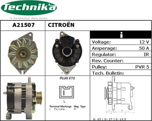 Technika A21507 - Alternator autospares.lv