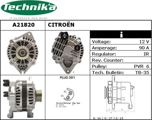 Technika A21820 - Alternator autospares.lv