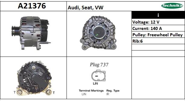 Technika A21376 - Alternator autospares.lv