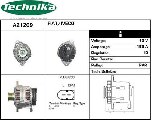 Technika A21209 - Alternator autospares.lv