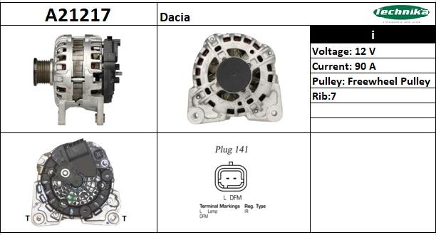 Technika A21217 - Alternator autospares.lv