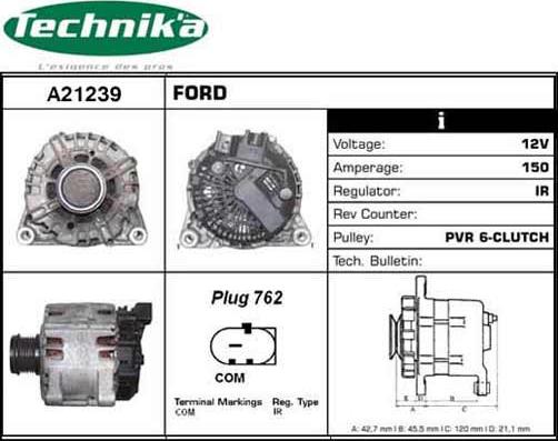 Technika A21239 - Alternator autospares.lv