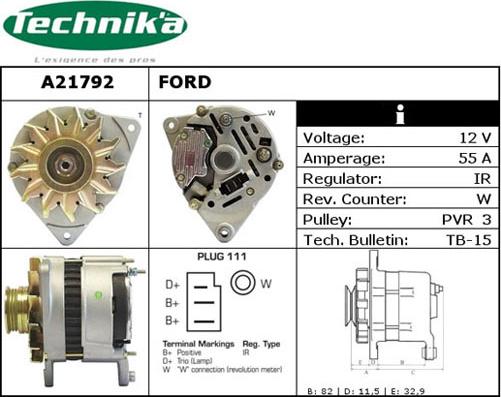 Technika A21792 - Alternator autospares.lv