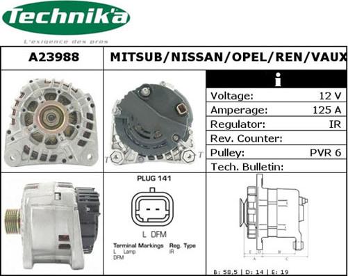 Technika A23988 - Alternator autospares.lv