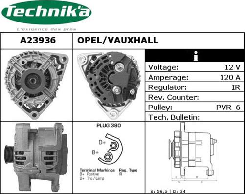 Technika A23936 - Alternator autospares.lv