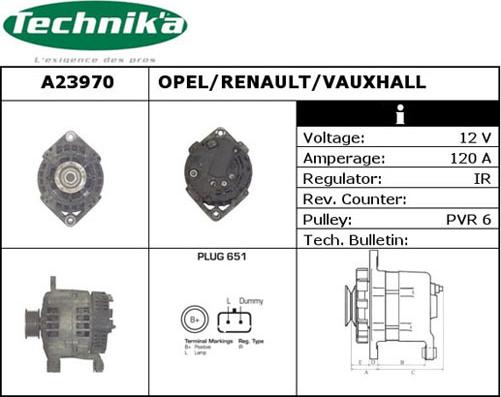 Technika A23970 - Alternator autospares.lv