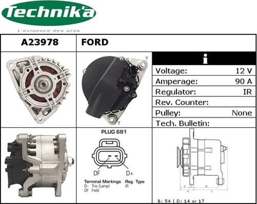 Technika A23978 - Alternator autospares.lv