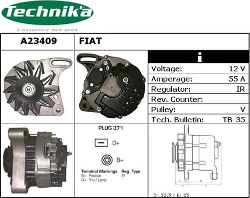 Technika A23409 - Alternator autospares.lv