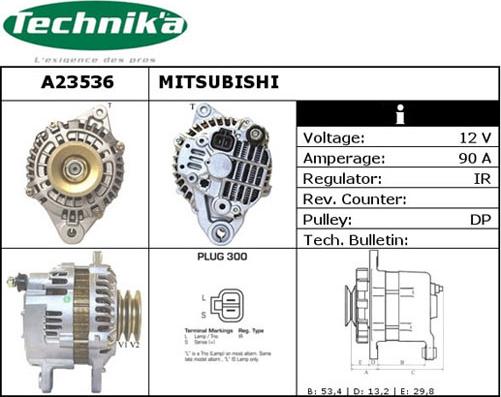 Technika A23536 - Alternator autospares.lv