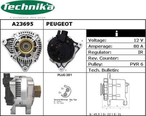 Technika A23695 - Alternator autospares.lv