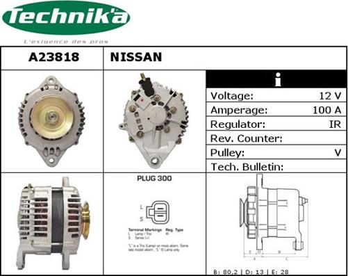 Technika A23818 - Alternator autospares.lv