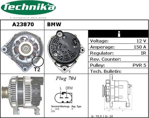 Technika A23870 - Alternator autospares.lv