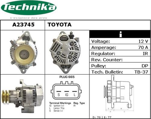 Technika A23745 - Alternator autospares.lv