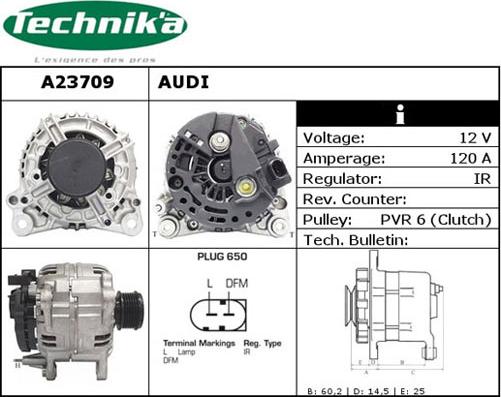 Technika A23709 - Alternator autospares.lv