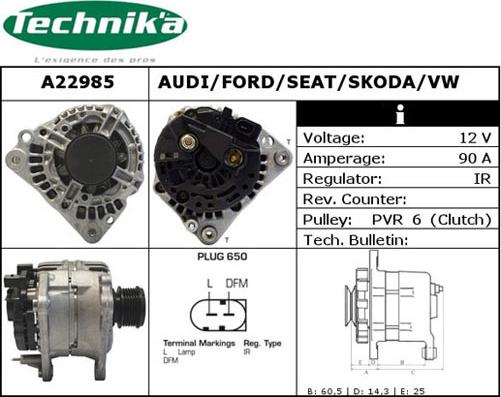 Technika A22985 - Alternator autospares.lv