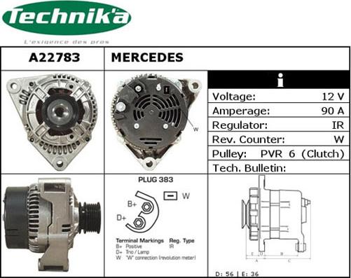 Technika A22783 - Alternator autospares.lv