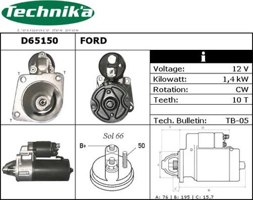 Technika D65150 - Starter autospares.lv