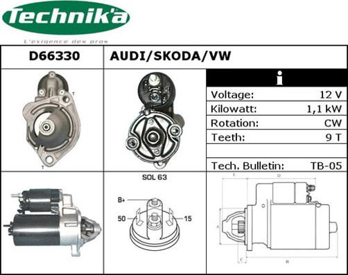 Technika D66330 - Starter autospares.lv