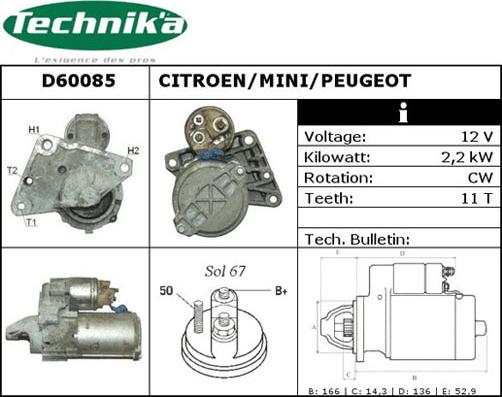 Technika D60085 - Starter autospares.lv