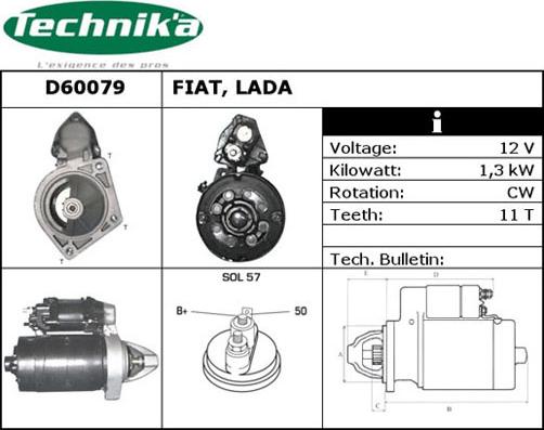 Technika D60079 - Starter autospares.lv