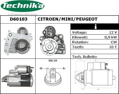 Technika D60103 - Starter autospares.lv